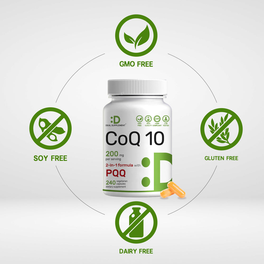 Label detailing CoQ10 and PQQ ingredients