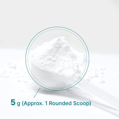 Unflavored creatine monohydrate powder in a shaker bottle