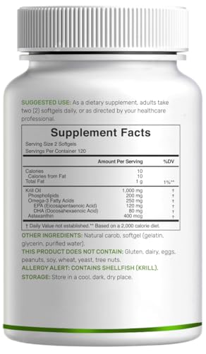 DEAL SUPPLEMENT Krill softgels in bottle for daily omega-3 intake
