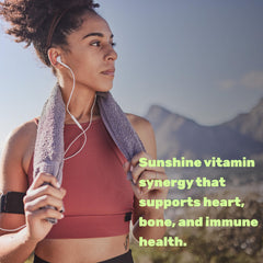 Packaging highlighting bone, teeth and immune health benefits