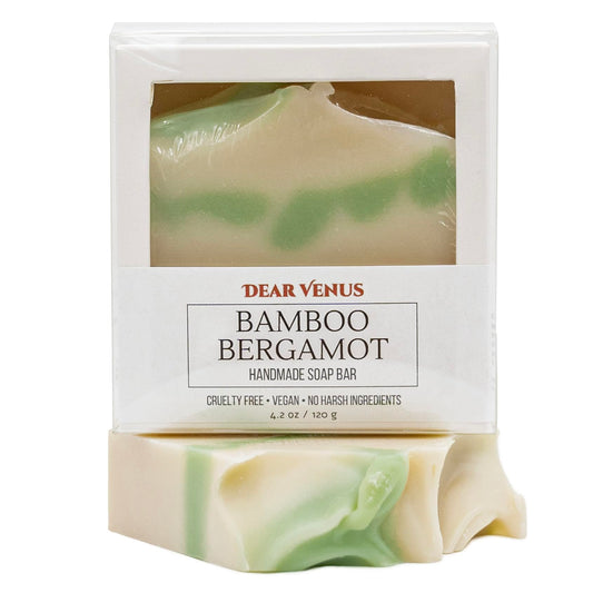 Dear Venus Bamboo Bergamot soap bar wrapped for premium cleansing.