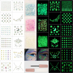 DECOYARDOO Noctilucent face gems glow on cheeks for festival sparkle