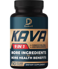 Front view of DEDICAD Kava Kava Capsules bottle
