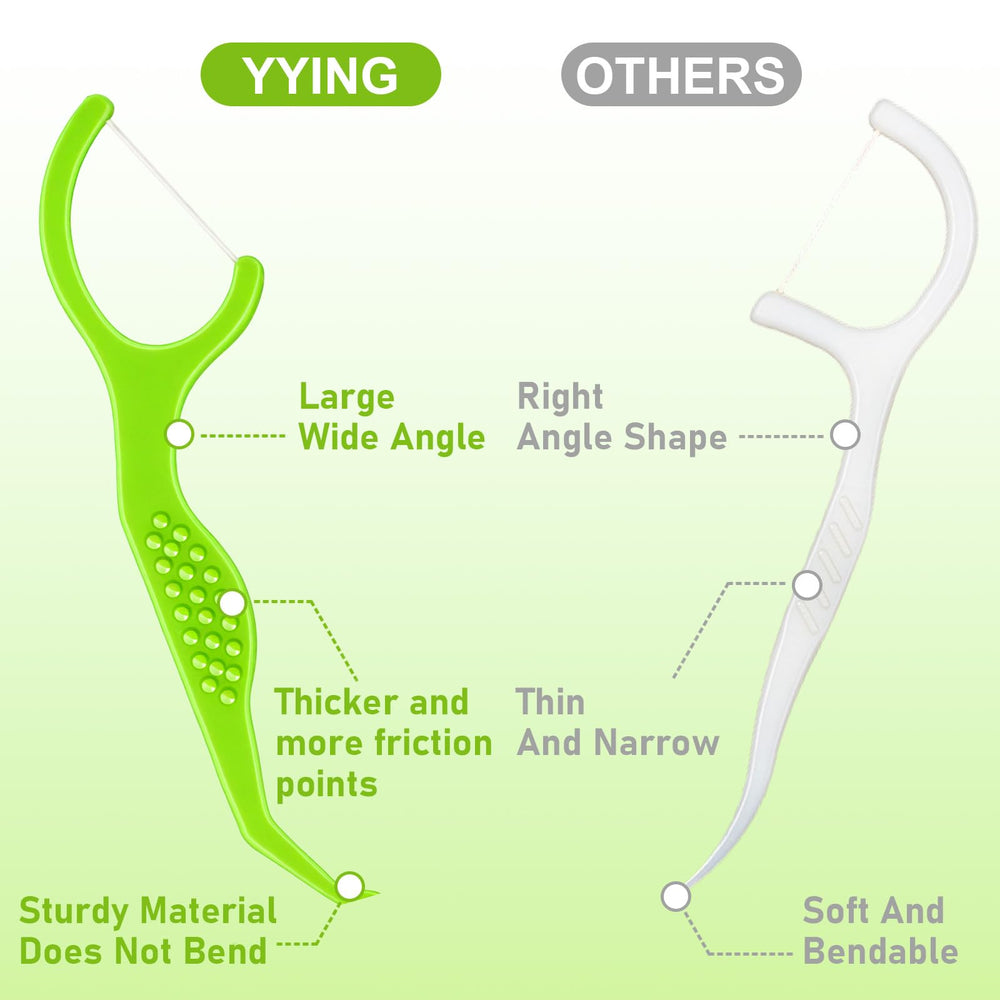 Flossers with large-angle design for deep cleaning