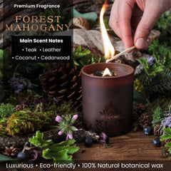 Brown glass jar with embossed pattern for Empowerment Candle