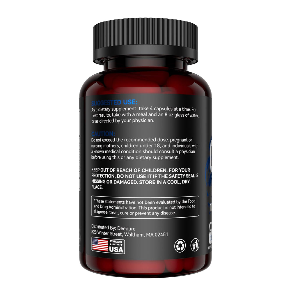 Nutrition facts and 120-count bottle label