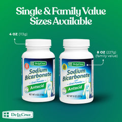 De La Cruz bicarbonate powder beside toothpaste booster routine.