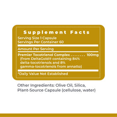 Graphic highlighting heart health and antioxidant benefits of Deltanol Tocotrienols