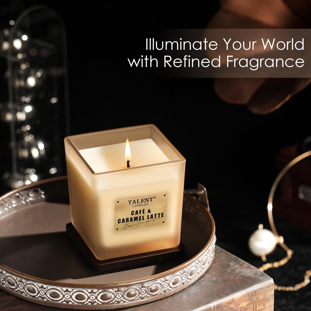 Fragrance candle in stylish room setting