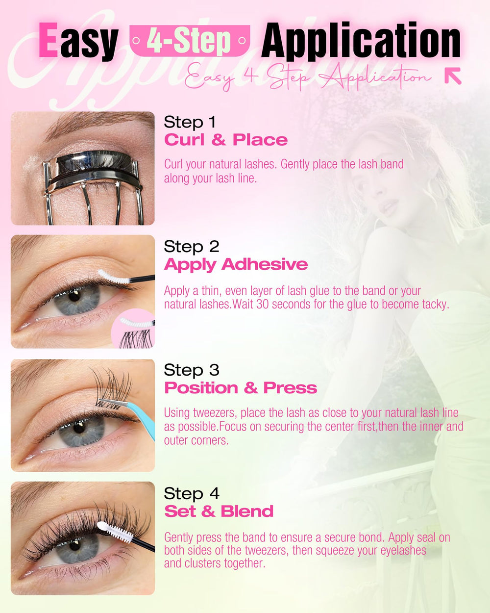 Delyneph beginner-friendly application of lash clusters for multiple occasions