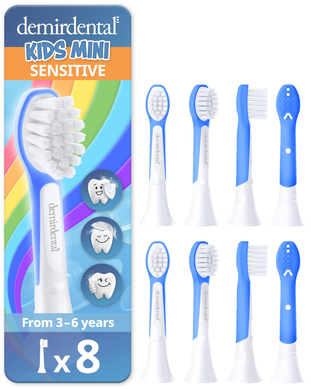 Demirdental Kids Mini Toothbrush Heads in dark blue – close-up