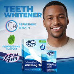 Brightened smile after using Dental Duty strips