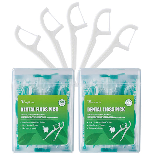 Square travel flossers case with dental floss picks