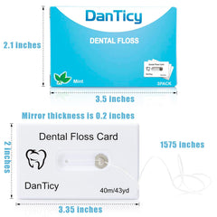 Mint flavored waxed dental floss 40 meters in a 3 pack