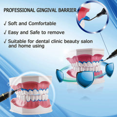 Gum barrier protection gel packaging and metal application tips
