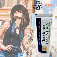 Gums health concept with travel toothpaste