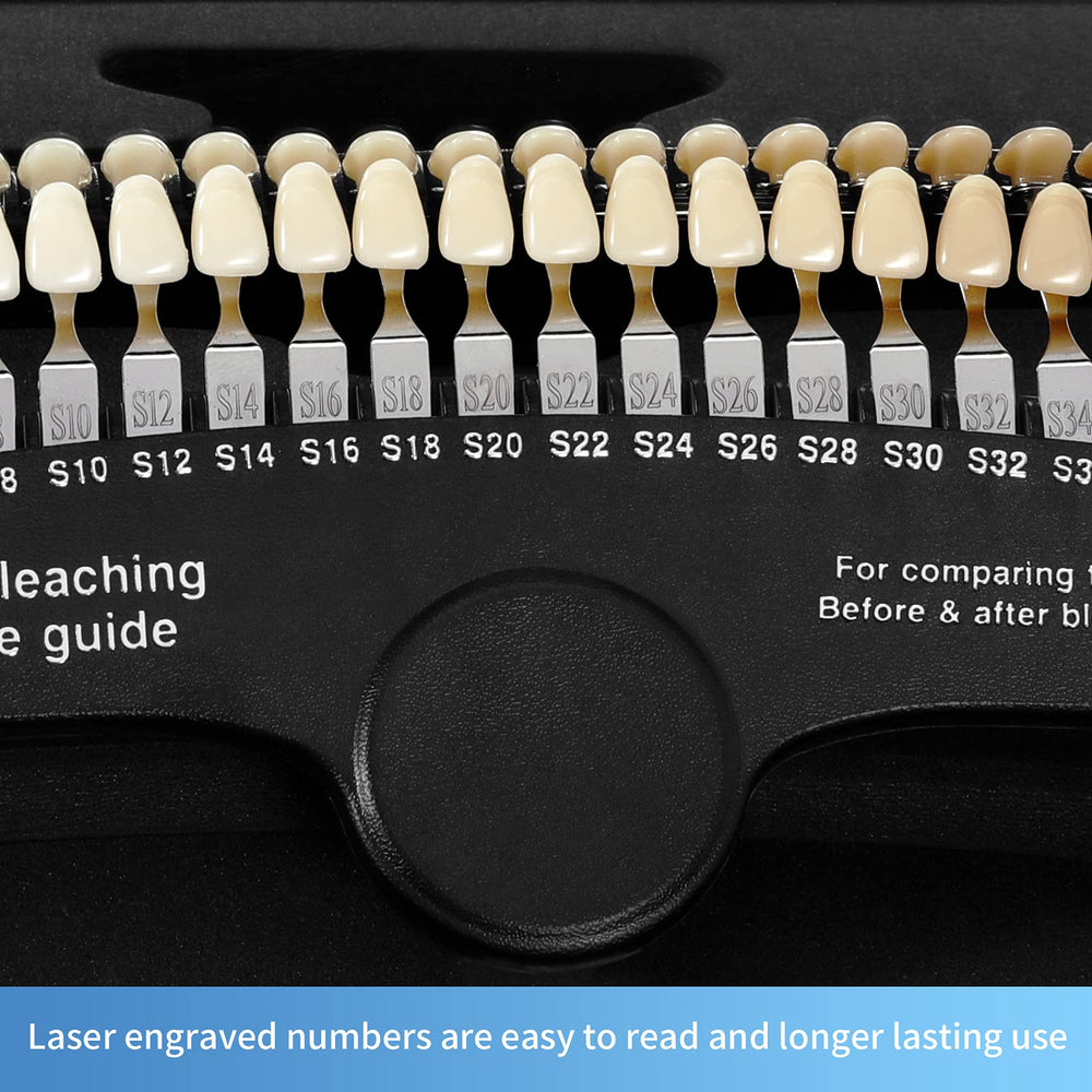 Whitening shade comparison with numbered colors