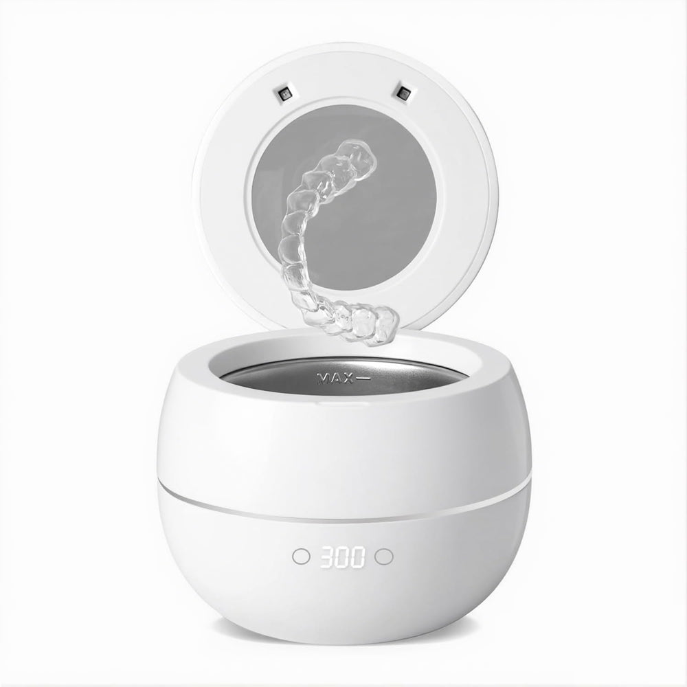 Dental Ultrasonic Retainer Cleaner device with white exterior