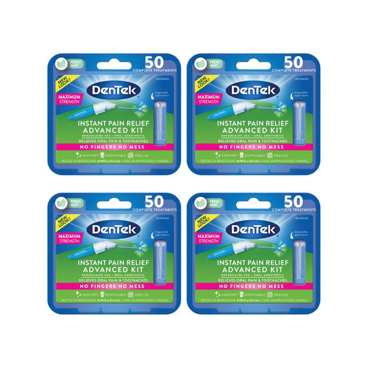 DenTek Adult Instant Pain Relief Kit with 50 applicators, pack of 4, front view
