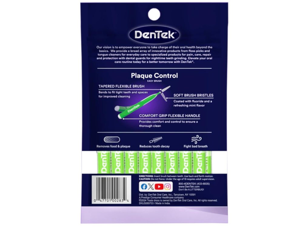 Cleaner fits between most teeth and braces while brushing