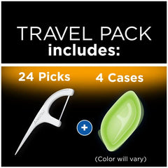 Close-up of DenTek floss picks inside travel case