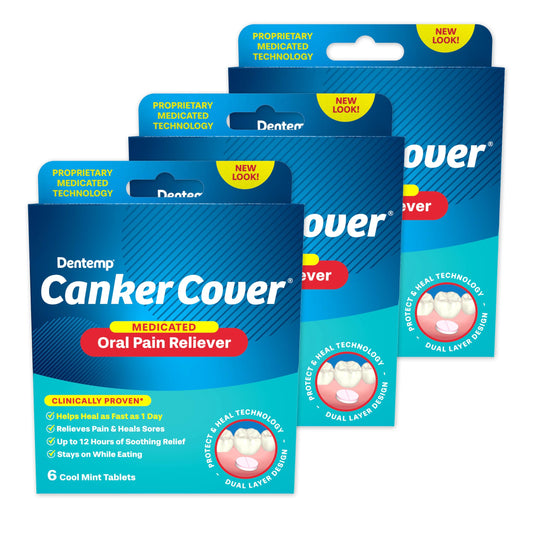 Dentemp Canker Cover packaging 3-pack