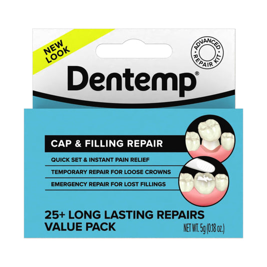 Dentemp Maximum Strength Lost Filling & Loose Cap Repair Kit box.