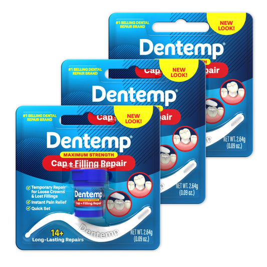 Dentemp Maximum Strength Loose Cap and Lost Filling Repair 3-pack box