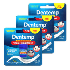 Dentemp Maximum Strength Loose Cap and Lost Filling Repair 3-pack box