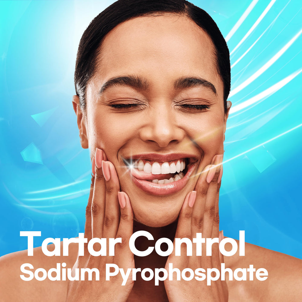 Illustration of tartar removal and enamel protection from fluoride