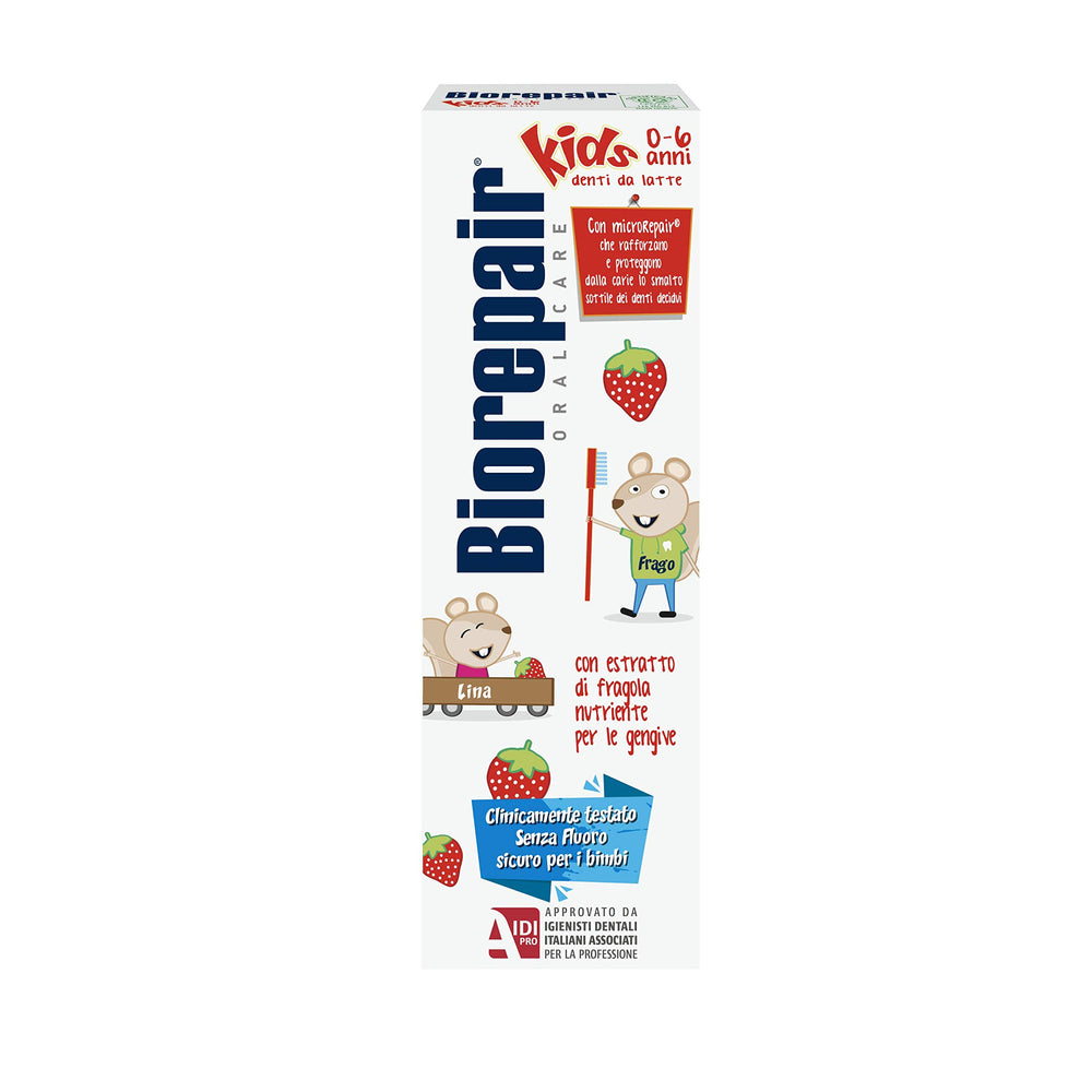 Three toothpaste tubes with fruit flavor for kids 0-6