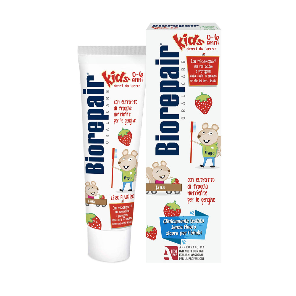Close-up of toothpaste tube showing microRepair technology