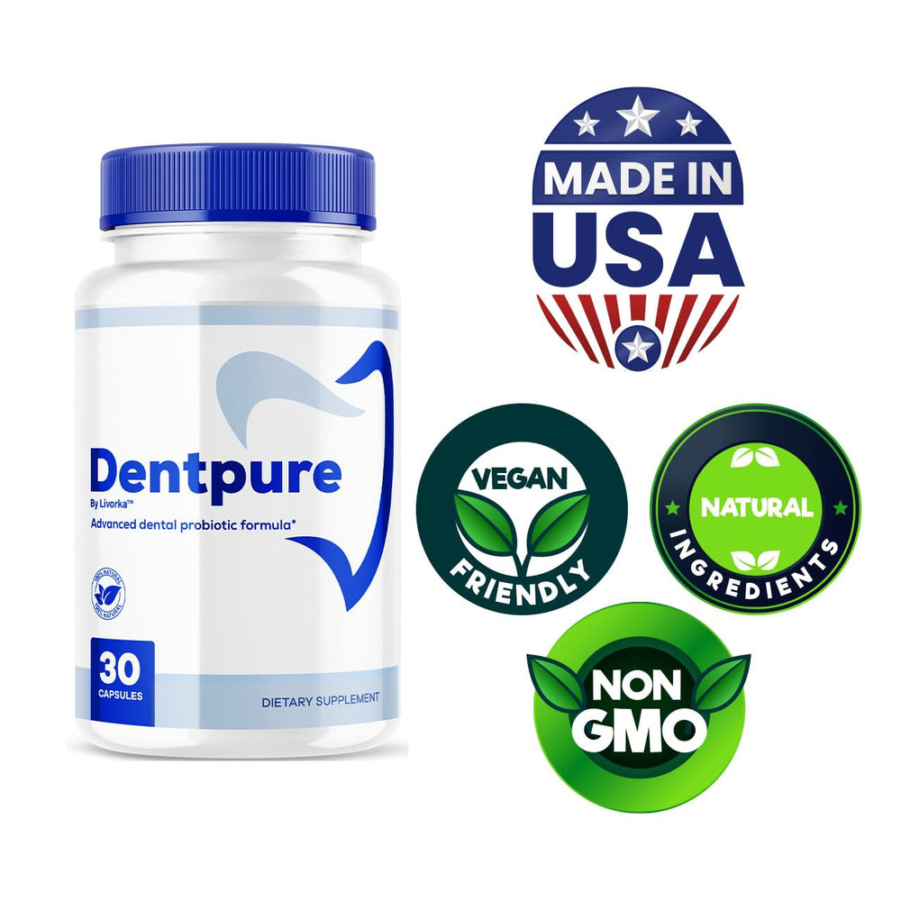 Back label of Dentpure Probiotics bottle showing ingredients