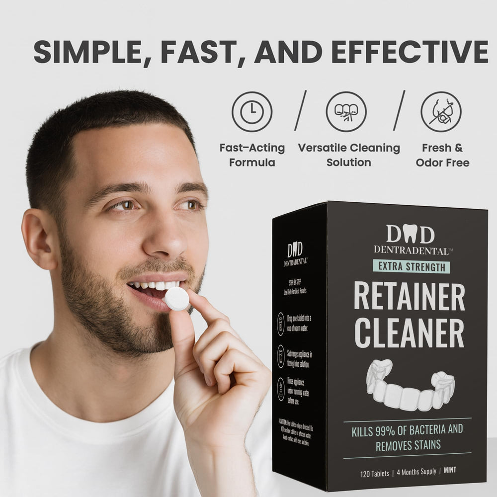 Safe for metal, plastic and acrylic dental appliances