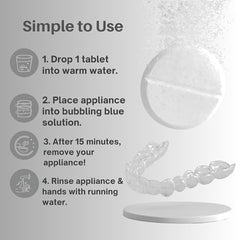 DENTRA DENTAL tablets fizzing in warm water