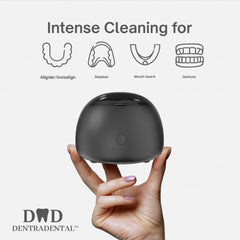 Compact black ultrasonic cleaner on countertop
