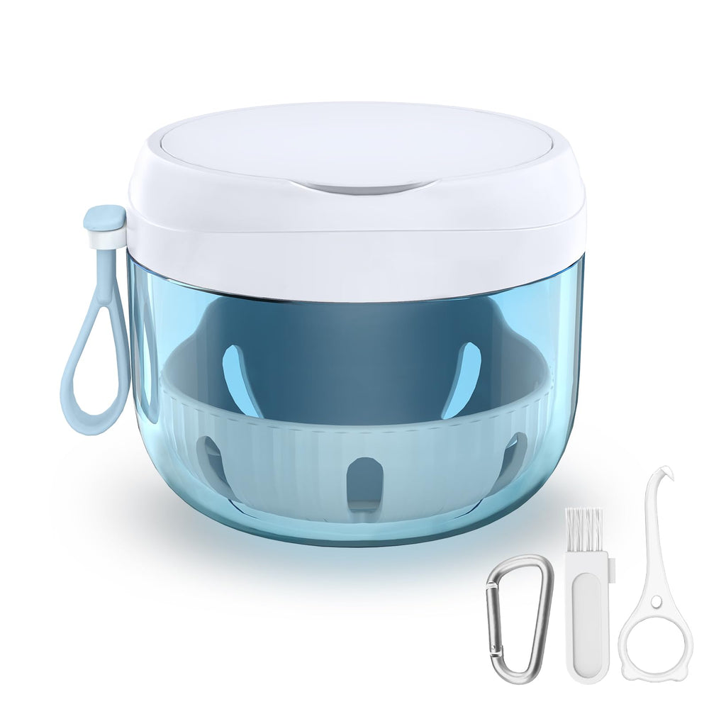 Necteem denture bath box cup with leak-proof design