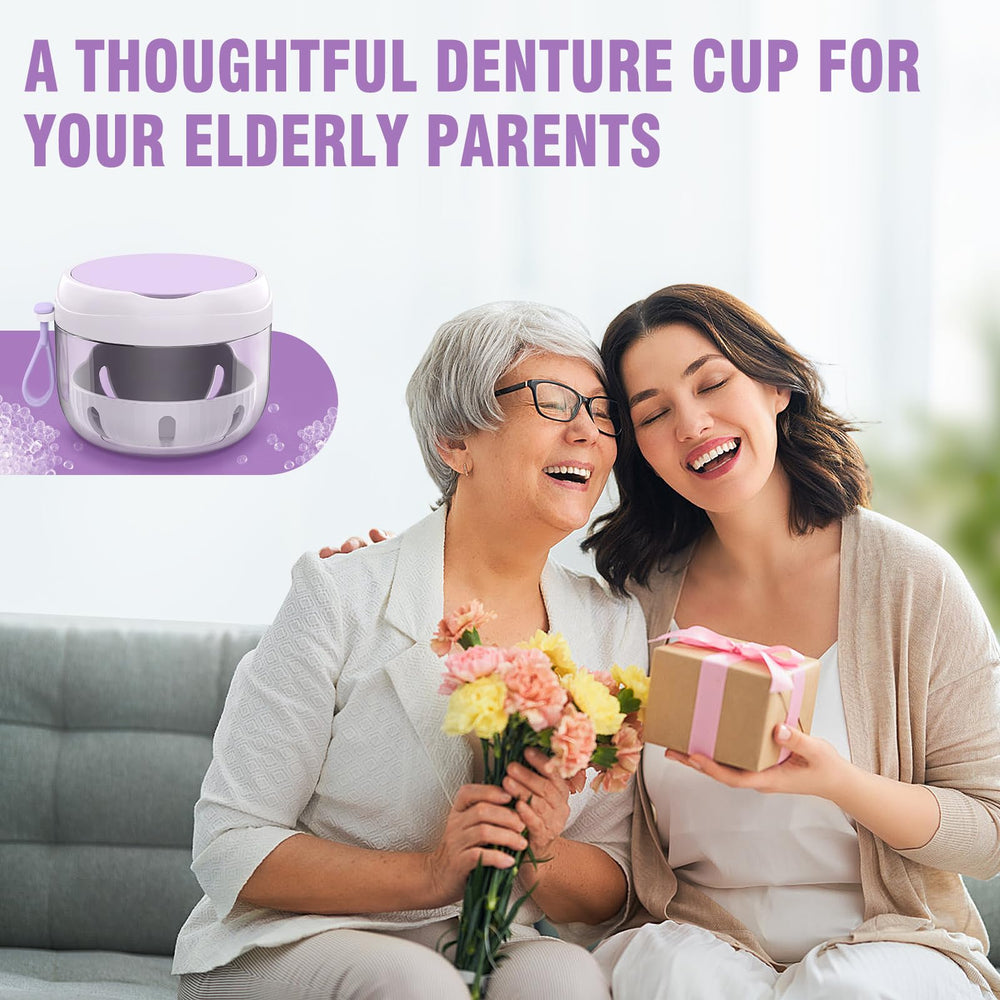 Gift-ready denture care kit for travel and home use
