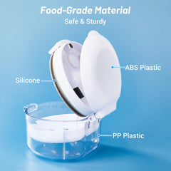Food-grade ABS, PP and silicone materials used