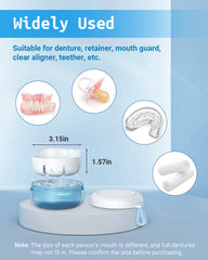 Compact denture case dimensions 3.74 x 3.74 x 1.96 inches