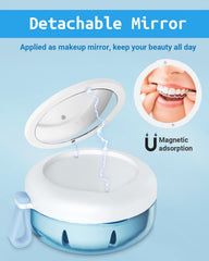 Two-head cleaning brush included with denture case
