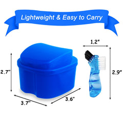 Compact denture bath cup dimensions: 3.7 x 3.6 x 2.68 inches