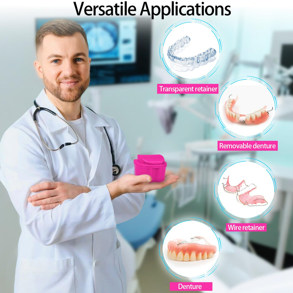 Removable drain basket in denture soaking case
