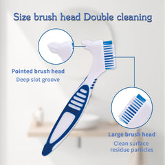 Brush designed for detailed cleaning of dentures