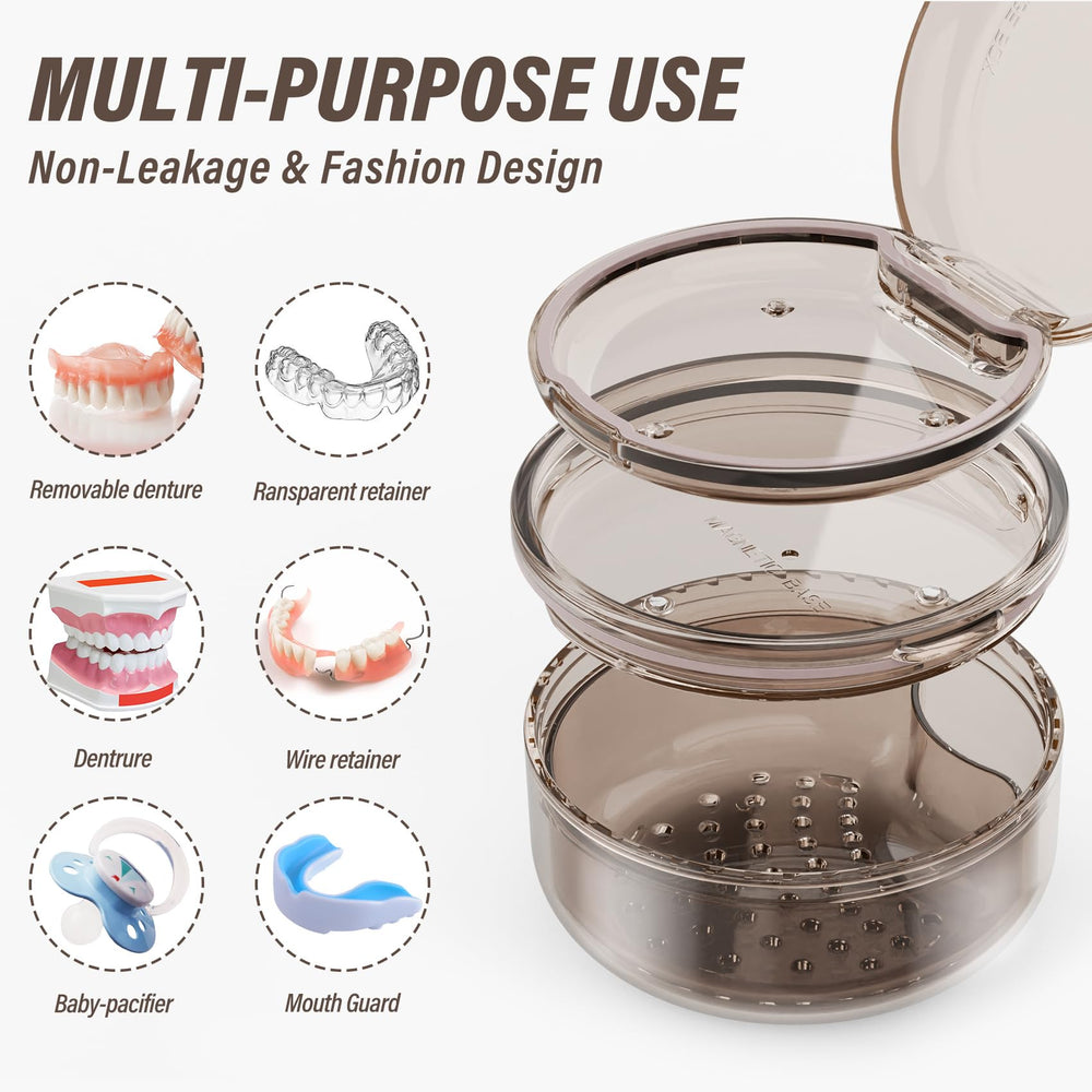 Leak-proof denture bath box with silicone seal under the lid