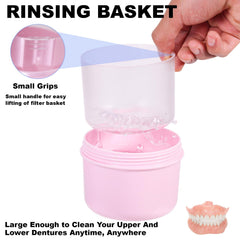Denture case demonstrating capacity for full dentures