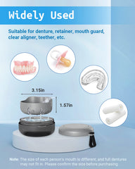 Denture case strainer basket inside the box