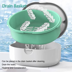 Bottom drainage basket for drying dentures