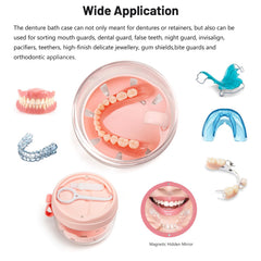 Denture cleaner brush included with the case