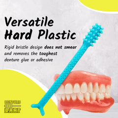 Upper gum line adhesive removal with Denture Dart V3